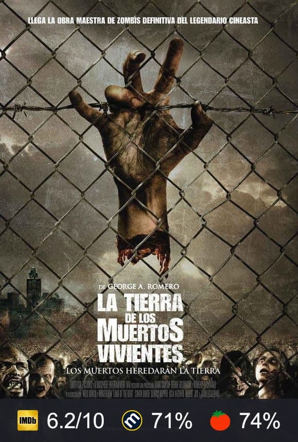 Cartel de La tierra de los muertos vivientes