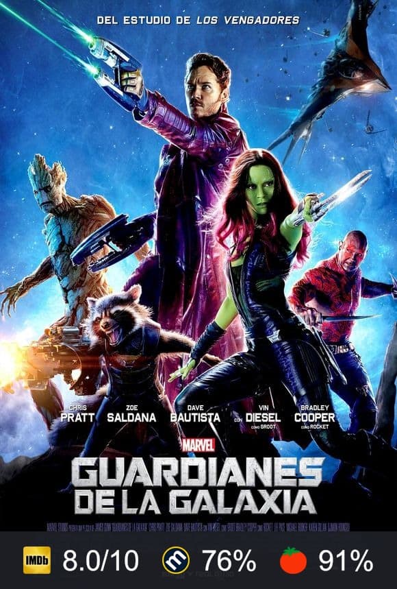 Cartel de Guardianes de la galaxia
