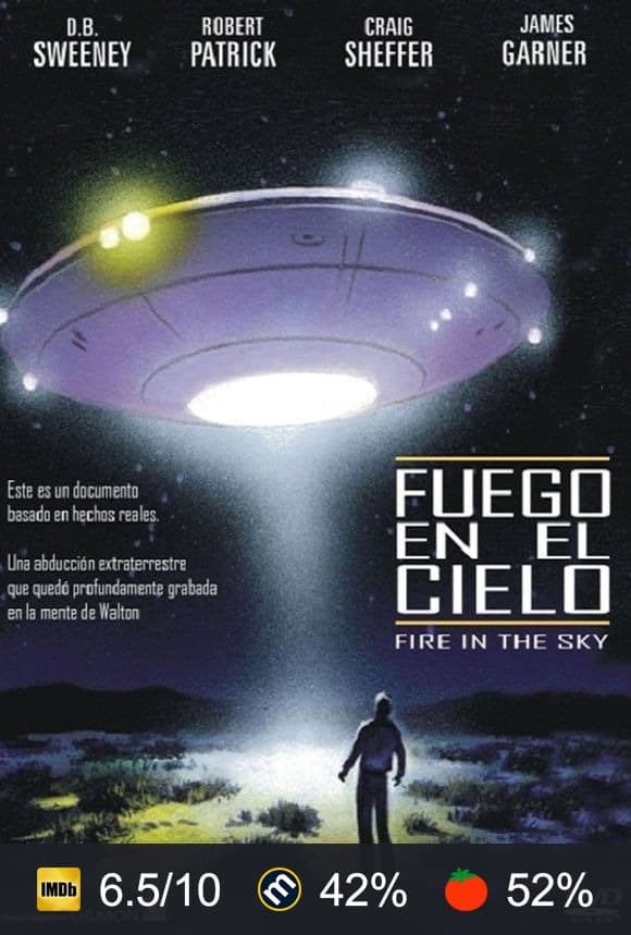 Cartel de Fuego en el cielo