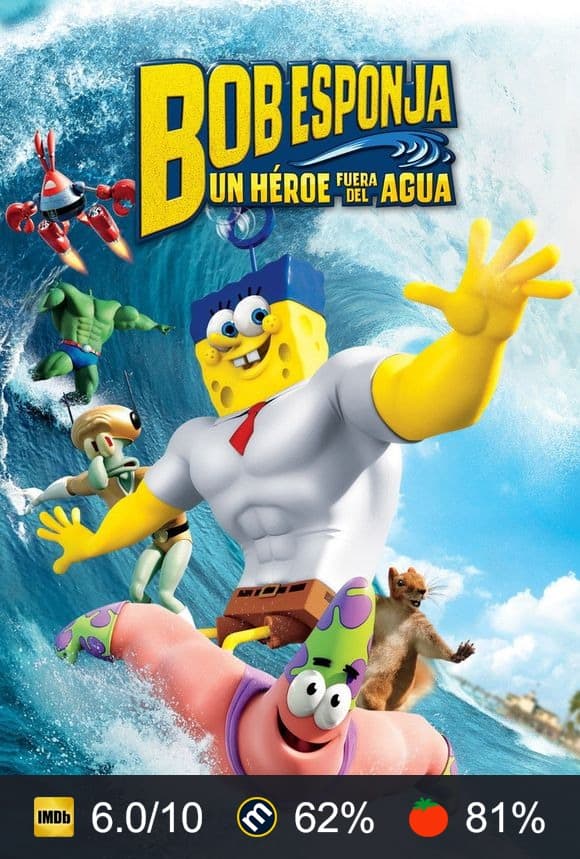 Cartel de Bob Esponja: Un héroe fuera del agua