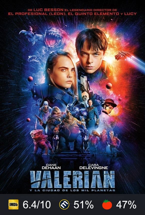 Cartel de Valerian y la ciudad de los mil planetas