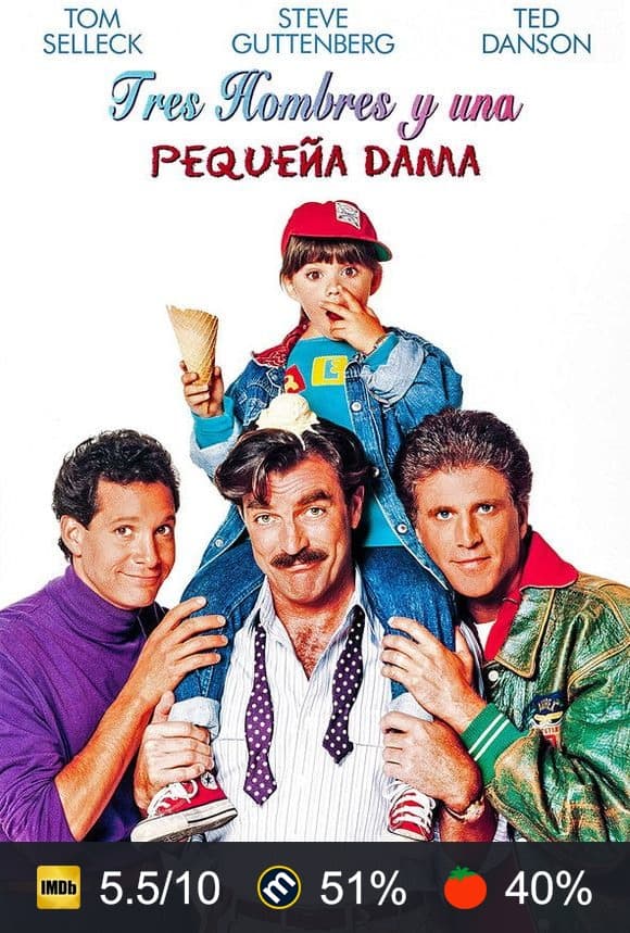 Cartel de Tres hombres y una pequeña dama