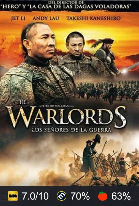 Cartel de The Warlords: Los señores de la guerra