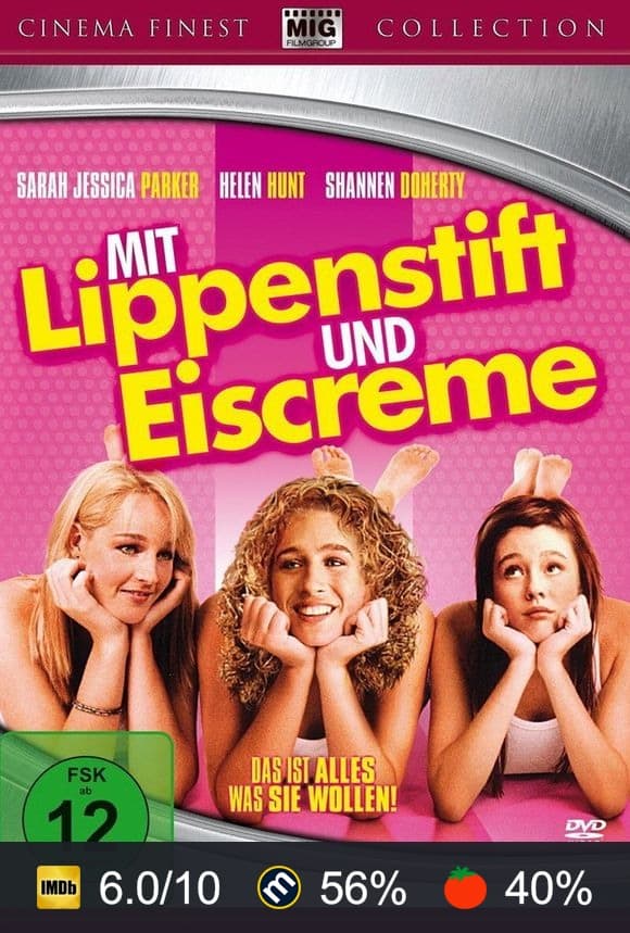 Poster von Mit Lippenstift und Eiscreme