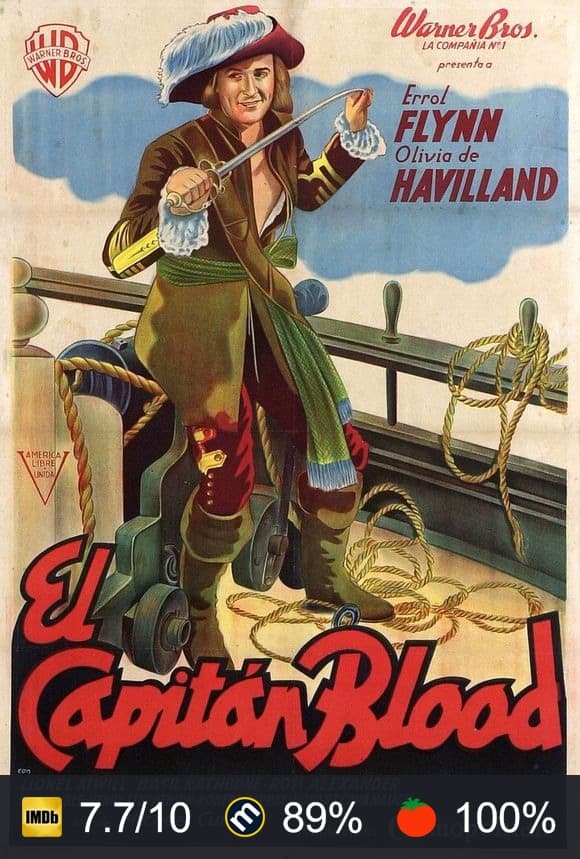 Cartel de El capitán Blood