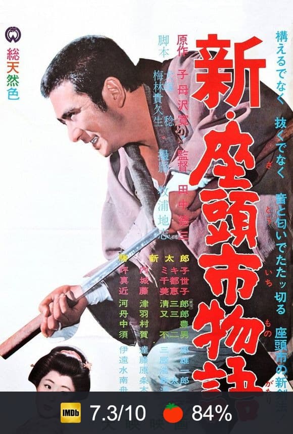 Cartel de La nueva historia de Zatoichi