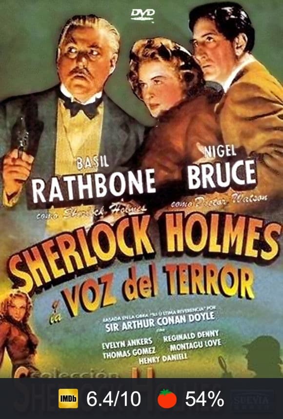 Cartel de Sherlock Holmes. La voz del terror