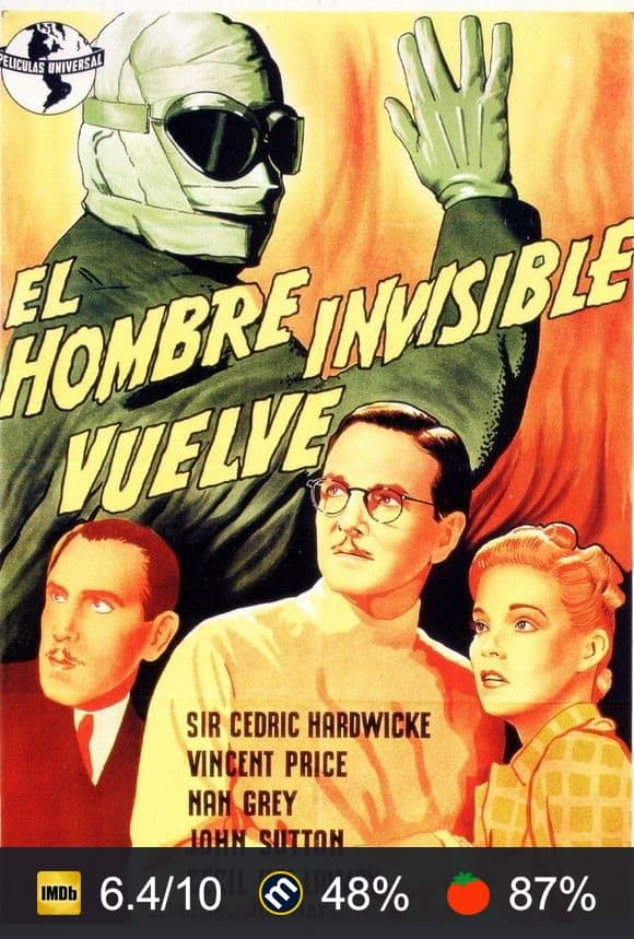Cartel de El hombre invisible vuelve