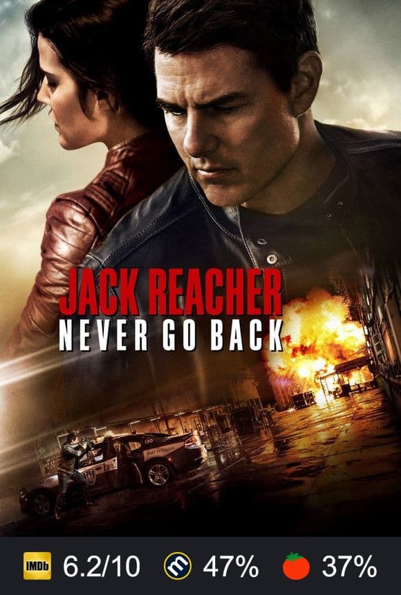 Jack Reacher: Never Go Back poster