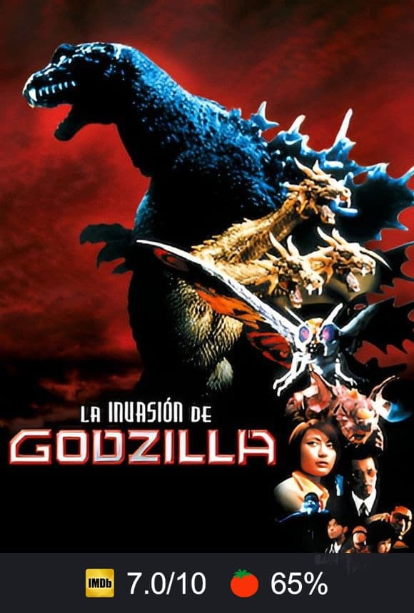 Cartel de Godzilla, Mothra y King Ghidorah: Monstruos gigantescos ataque total