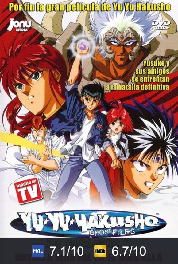 Cartel de Yu Yu Hakusho. La película 2: Batalla mortal en el más allá