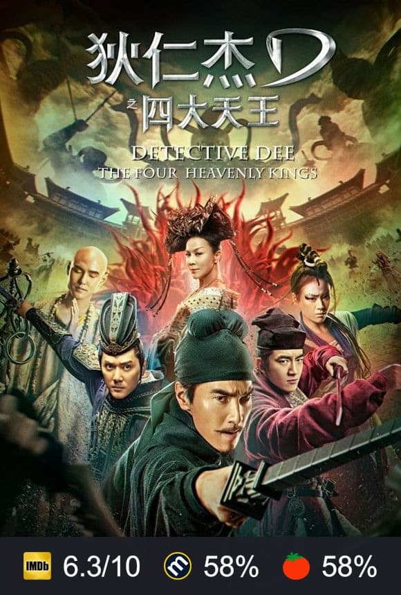 Cartel de Detective Dee y los cuatro reyes celestiales