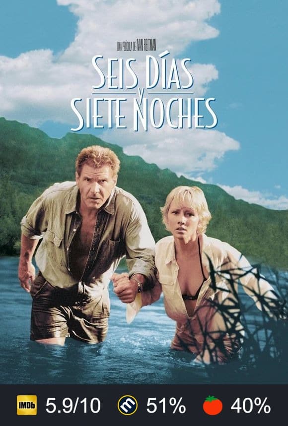 Cartel de Seis días y siete noches