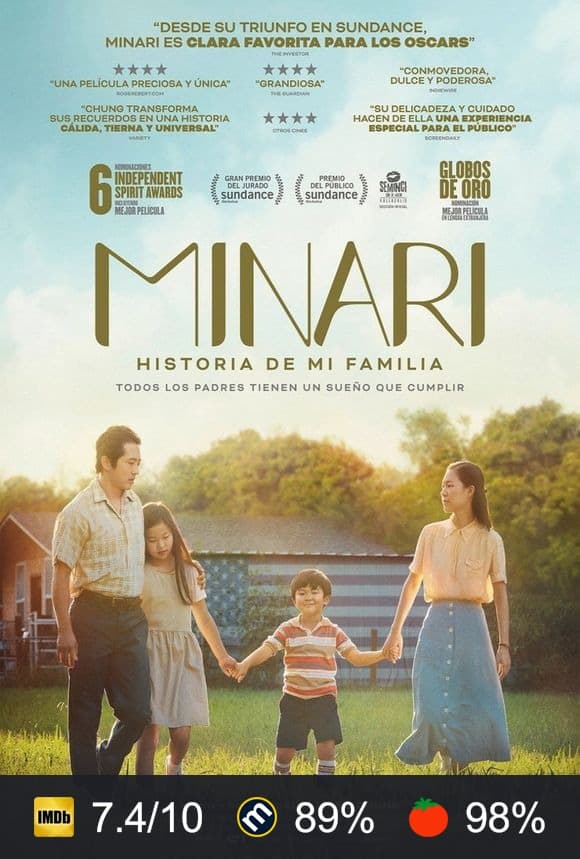Cartel de Minari - Historia de mi familia