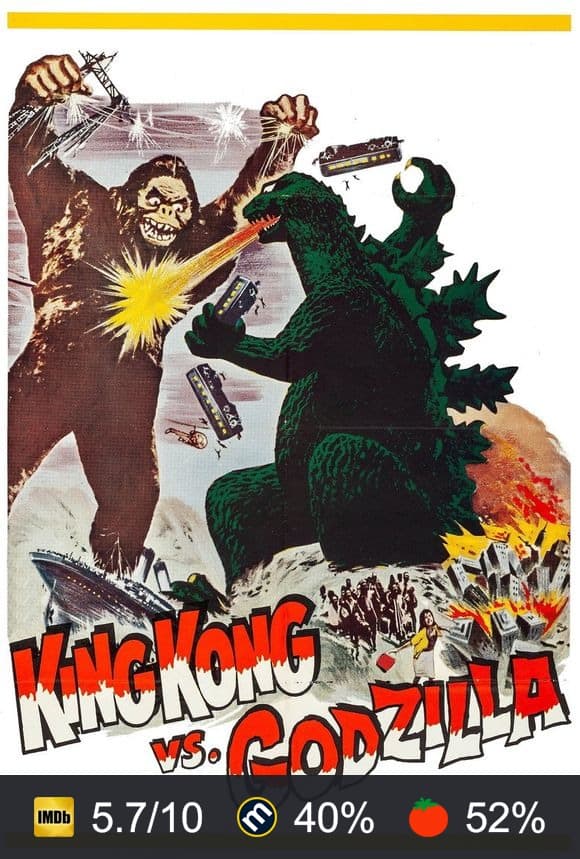 Cartel de King Kong contra Godzilla