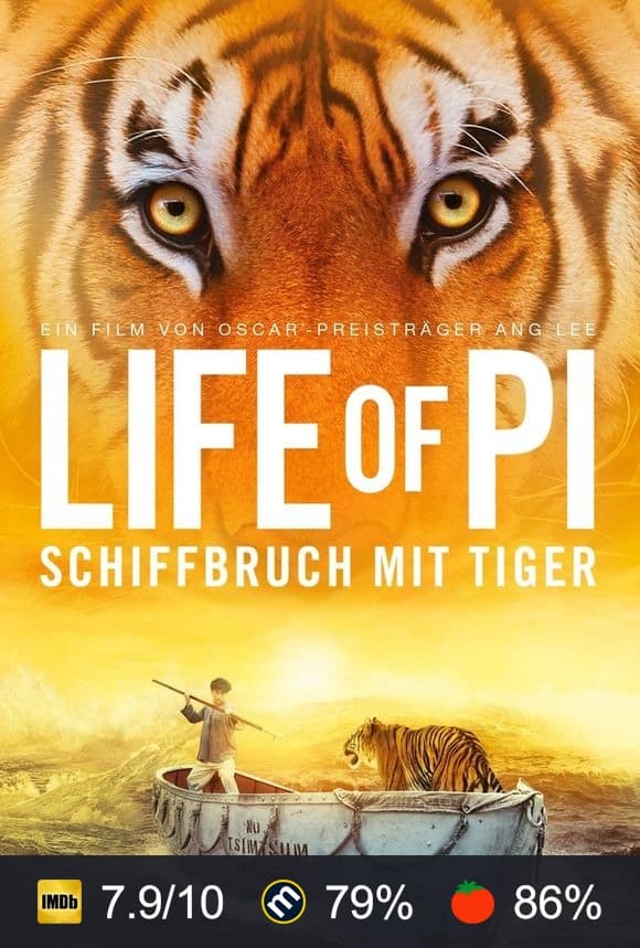 Poster von Life of Pi - Schiffbruch mit Tiger