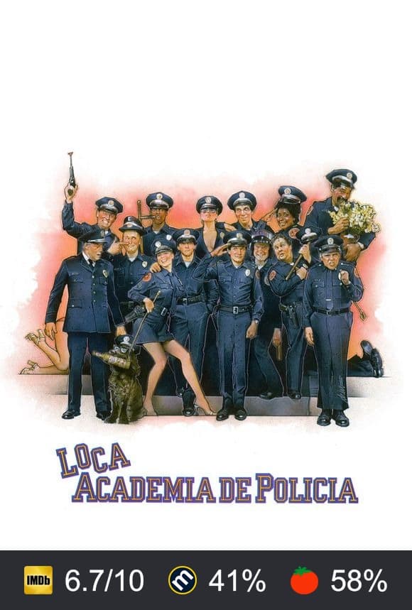 Cartel de Loca academia de policía