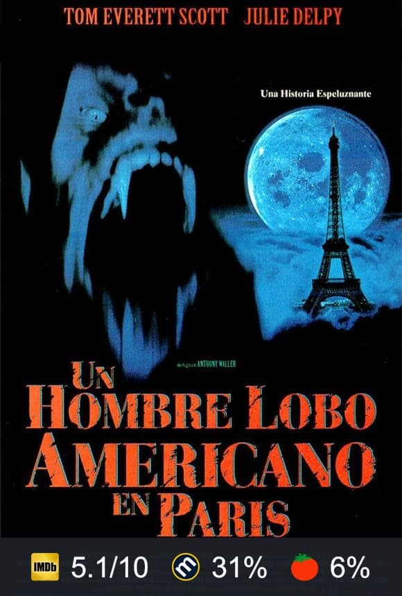 Cartel de Un hombre lobo americano en París
